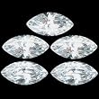 5 White Marquise Cut Faceted Cubic Zirconia CZ 2x4mm