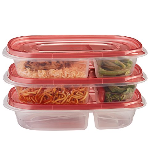 Rubbermaid TakeAlongs Rectangle Food Storage Container, Divided Dishes