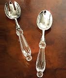 Crystal/Silver Salad Servers By Godinger