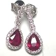 18K White Gold Ruby and Diamond Earrings