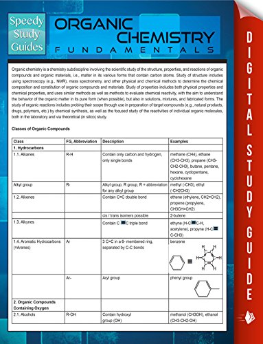 Organic Chemistry Fundamentals (Speedy Study Guides)