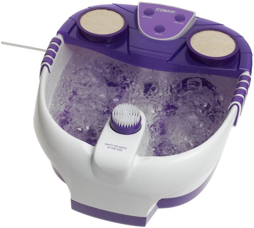 Conair FB51 Cord Reel Massaging Jet Footbath, Purple and White
