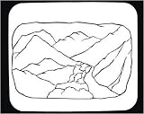 Mouse Pad with black and white , vista, panorama, valley, prospect, landscape, view, aspect, mountain, scenery, scene, beautiful, attractive