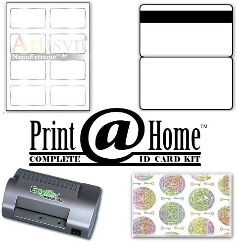 ID Card Kit 100 with Laminator, Teslin, Butterfly Pouches, and Holograms