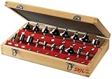 Skil 91018 18-Piece Carbide Router Bit Set in Wooden Storage Case