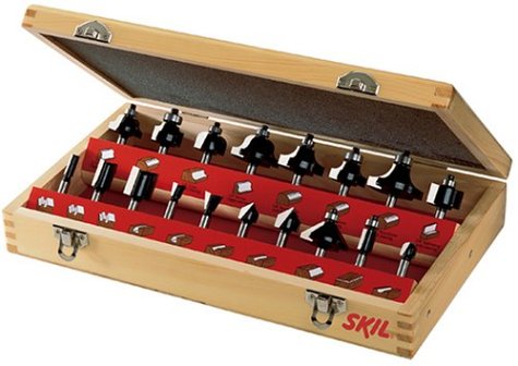 SKIL 91018 18-Piece Carbide Router Bit Set in Wooden Storage Case SKIL 91018 18-Piece Carbide Router Bit Set in Wooden Storage Case