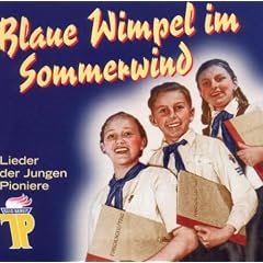 Blaue Wimpel im Sommerwind