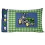 John Deere Farming Green Plaid - Boys Bedding Pillow Case / Pillowcover