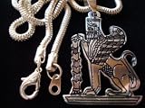 Farvahar Necklace,Stainless Steel Titanium Plated,Iran,Persia,Faravahar