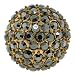 Kenneth Cole "Paillettes and Pearl" Gold and Hematite Stone Sunburst Ring, Size 7.5