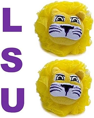 LSU Tigers Bath Set - 2 LSU Bath Sponges - Scrubbies