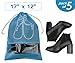 iwill CREATE PRO Household Dust-Proof Shoe Organizer Bags for Boots, High Heel, Drawstring, Transparent Window, Space Saving Storage Bags, Pack of 20 (Sky Blue XL)