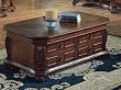 Mahogany Finish Cocktail Coffee Table with Storage Drawers