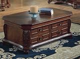 517FS4M2D1L. SL160  Mahogany Finish Cocktail Coffee Table with Storage Drawers