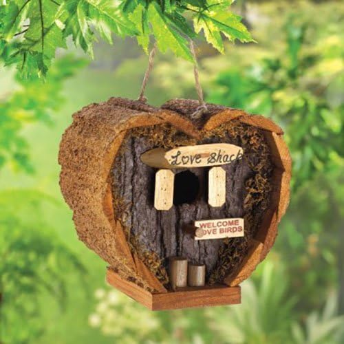Zings & Thingz 57071240 Love Birds Birdhouse, Brown