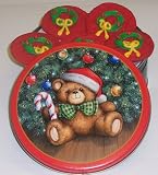 Scott's Cakes 1 lb. Wreath Christmas Sugar in a Teddy Bear Tin