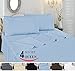 Utopia Bedding Queen 4pc Bed Sheet Set 100% Cotton - Light Blue