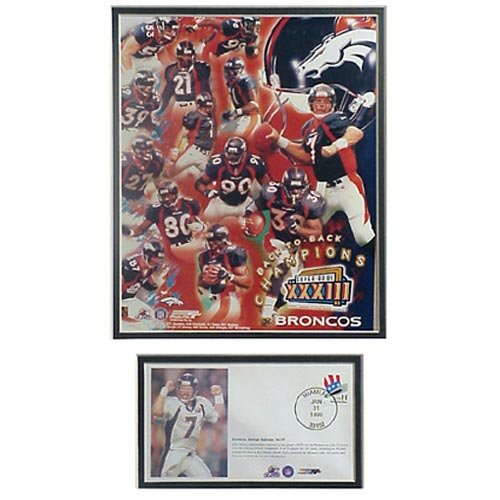 Mounted Memories Denver Broncos Back to Back Super Bowl Champions Event Cover