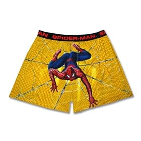 Men's SPIDER-MAN YELLOW Boxer. Spiderman Shorts 100% Cotton. Size M Medium