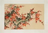 Chinese Brush Painting - Plum Blossom Longevity Watercolor on Rice Paper