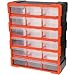 Tactix 320634 18 Drawer Cabinet, Black/Orange