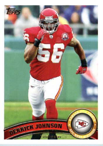 2011 Topps Football Card # 47 Derrick Johnson - Kansas City Chiefs - NFL Trading Card in a Protective Case!