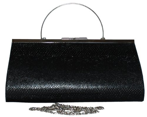 Black Faux Snakeskin 3 to Clutch