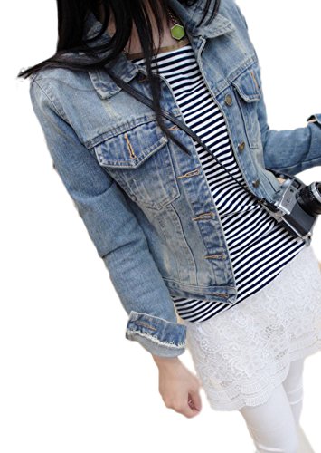 ELPIS レディース トップス ジージャン デニム ジャケット アウター 上着 Gジャン スリム 細身