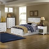 King size Hillsdale Sea Coast White Storage Bed 5 Piece Bedroom Set