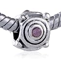 Pandora Style Bead February Birthstone Snail Shell European Bead Fits Pandora Bracelet
