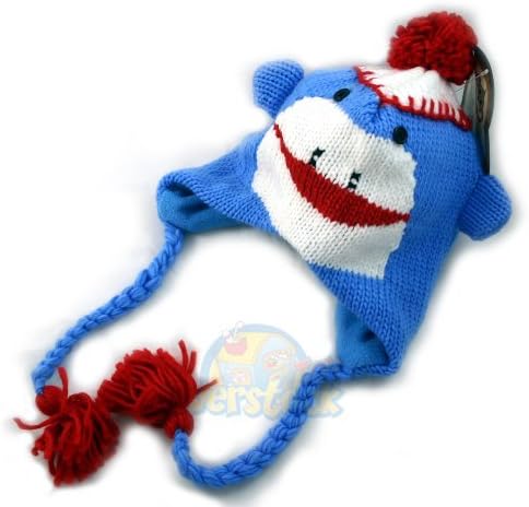 Queen Accessories-Blue Sock Monkey Pilot Hat Fleece and Acrylic