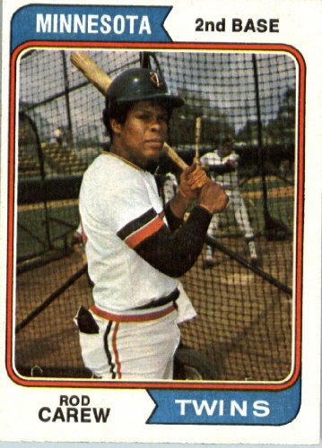 1974 Topps #50 Rod Carew Minnesota Twins Baseball Card In A Protective Screwdown Case