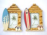 Set/2 Photo Frames Surf Shack w/ Surfboards 4 X 6 Photo