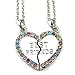 SoulBreezeCollection Best Friends Forever BFF Heart Necklace Pendant Teen Women Engraved