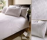 Double, Luxury Embroidered Duvet Cover Set Whisper White
