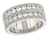 5 Row Pave and Round Diamond Eternity Band 3.79cttw