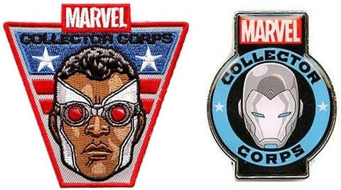 Marvel Collector Corp Exclusive Falcon Patch and War Machine Pin Set