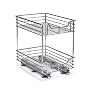 Household Essentials C21275 Two-Tier Sliding Cabinet Organizer, Chrome