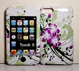 Purple Flower with Green Wave Hard Snap on Protective Cover Case for Apple Ipod Touch Itouch 2nd Gen 3rd Gen