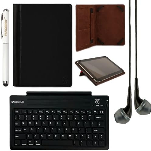 VanGoddy Mary Standing Case for Nokia Lumia 2520 Tab / Sirius 10.1" Tablet + Bluetooth Keyboard + Laser Stylus Pen + Black Headphones (Black)