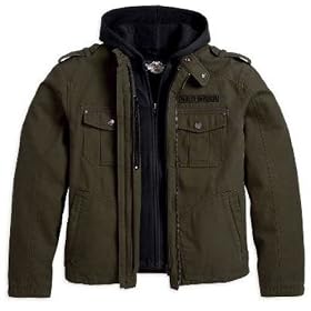 Harley-Davidson® Men's Road Warrior 3-in-1 Cotton Canvas Jacket. Embroidery. 98400-10VM
