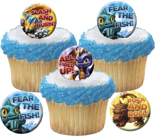 24 Skylanders Spyro Cupcake Toppers /Party Favor Buttons