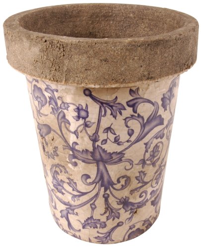 Childrens Toyshop  Outdoor Living : Blue and White Ceramic Long Tom Pots