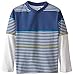 C-Life Group Boys' Little Long Striped Tee with Skater Sleeve