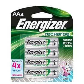 Energizer NH15BP-4 Rechargeable Nickel Metal Hydride AA Battery 4 Pack