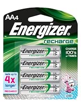 Energizer NH15BP-4 Rechargeable AA Battery 4 Pack