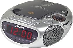 GPX CRCD-2806 Clock Radio and CD Player with AM/FM Radio and Alarm