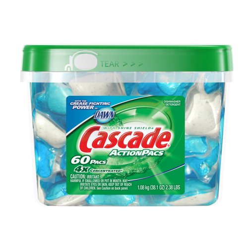 Cascade ActionPacs, Dishwasher Detergent, Fresh Scent, 60-count Container