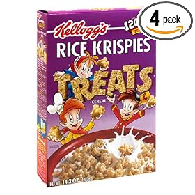 Rice Krispies Treats Rice Cereal, 14.2-Ounce Boxes  (Pack of 4)