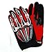 Motocross Motorcycle BMX MX ATV Dirt Bike Skeleton Racing Gloves Red